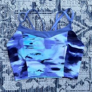 Blue Multi-Coloured Sports Bra